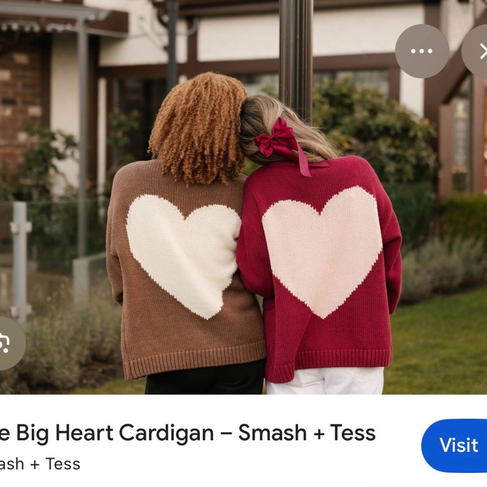 Smash + Tess Women's Big Heart Cardigan - Brown